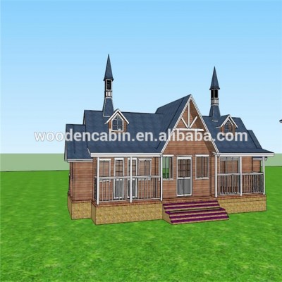 Hot selling villa log house with low price in china