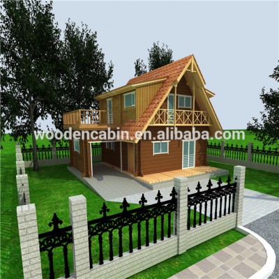 wooden two-floor living wooden house made in China